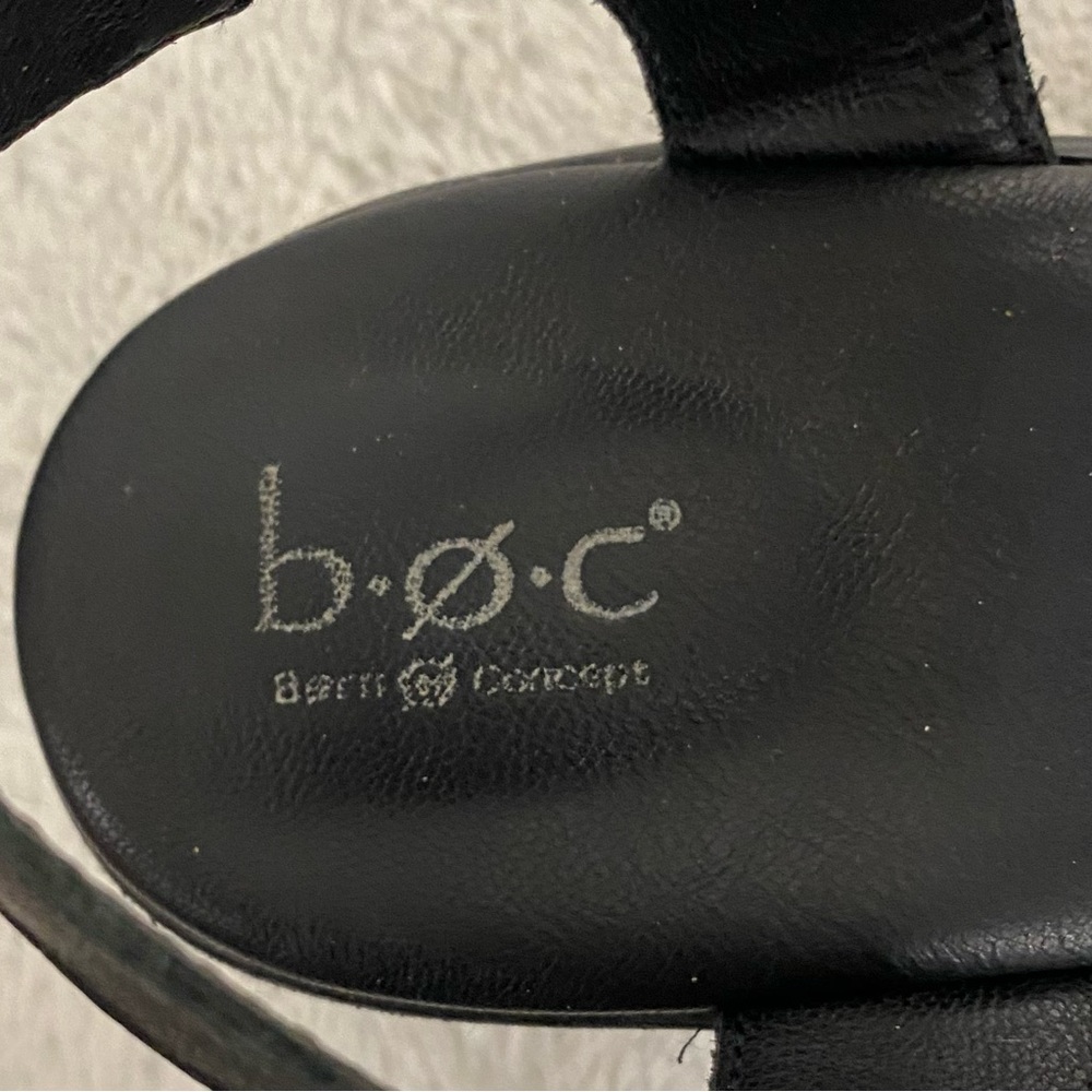 boc Born on Concept Persi Black Leather T-Strap Clog Sandal Women’s Size 10M - Picture 11 of 11